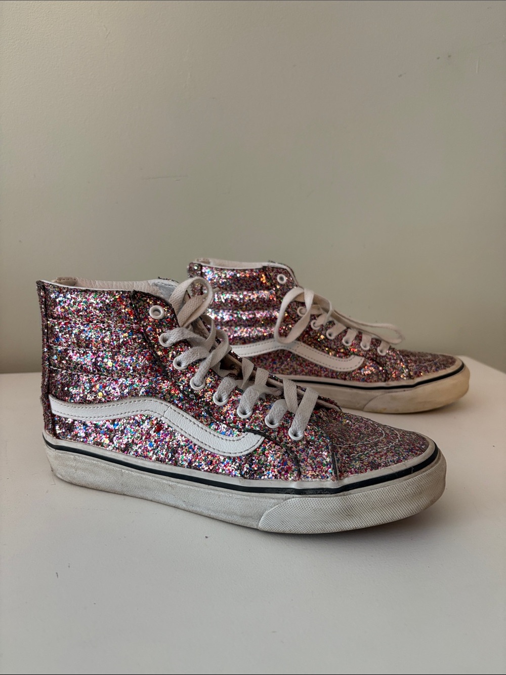 Vans Kids Multi-Color Glitter High-Top Sneakers